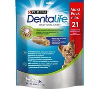 Purina DentaLife Bâtonnets pour Chiens Extra Mini 2 à 7kg Texture Alvéolée Facile à Mâcher Maxi Format 207g (Lot de 4 sa