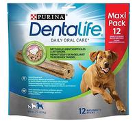 Purina DentaLife Bâtonnets pour Chiens Maxi 25 à 40kg Texture Alvéolée Facile à Mâcher Maxi Pack 426g (Lot de 4 sachets)