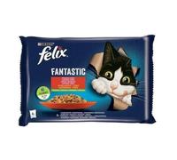 Purina Felix Fantastic Poulet Bœuf Carotte Tomate Nourriture pour Chat 340 g