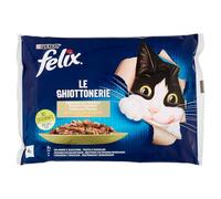 Purina Felix Le Ghiottonerie Nourriture Humide pour Chats avec Saumon et sucriines et Truite et faïolini, 48 sachets de 85 g chacune