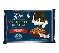 Purina Felix Nourriture Humide Rustique pour Chat avec bœuf et Poulet 48 sachets de 80 g