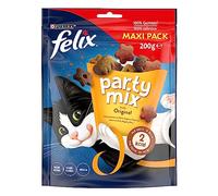 Purina Felix Party Mix Original Lot de 5 sachets de 200 g pour Chat au Poulet, Foie et Dinde