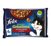 PURINA FELIX Sensations Nourriture Humide pour Chat Adulte Lot de 12 Paquets de 4 sachets de 85 g - 48 sachets