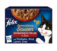 PURINA Felix Sensations Sauces Nourriture Humide pour Chat 12 x 85 g