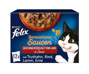 PURINA Felix Sensations Sauces Nourriture Humide pour Chat 12 x 85 g
