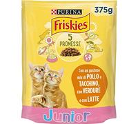 Purina Friskies Croquettes Chats Kitten, Nourriture pour Chatons avec Poulet, Dinde, Lait et légumes, 12 boîtes de 375 g