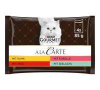 PURINA GOURMET A la Carte Nourriture Humide pour Chat, mélange de variétés, Paquet de 12 (12 x 4 sachets de 85 g)