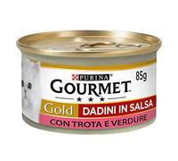 Purina Gourmet Gold Dadini in Salsa Nourriture pour Chats avec Trote et légumes 24 Latex de 85 g