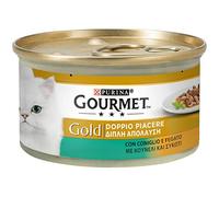 Purina Gourmet Gold Humidido Chat Double Plaisir avec Lapin et Fée, 24 canettes de 85 g Chapeau - Lot de 24 x 85 g