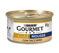 Purina Gourmet Gold Mousse Nourriture Humide pour Chats avec Dinde, 24 boîtes de 85 g