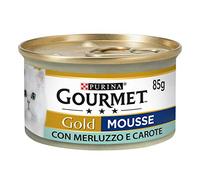 Purina Gourmet Gold Mousse Nourriture pour Chats avec Merillaud et Carotte 24 Latex 85 g