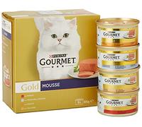 Purina Gourmet Gold Mousse pour Chats avec Poisson, Foie, Dinde et Boeuf, 96 boîtes de 85 g