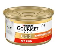 Purina GOURMET Gold Raffiniertes Ragout, köstliches Katzennassfutter, fein geschnetzelte Stückchen, Katzenfutter nass, 12er Pack (12 x 85 g Dose)