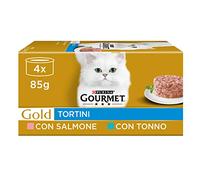 Purina Gourmet Gold - Terrines - Nourriture Humide pour Chat avec Saumon et Thon, 48 conserves de 85 g chacune