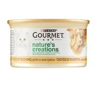 Purina Gourmet Nature's Creations Nourriture Humide pour Chat, Riche en Dinde, Garni d'épinards et de panais, 24 boîtes de 85 g