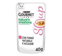 Purina Gourmet Nature's Creations Soup Humide Chats en Bouillon délicat avec Thon Naturel et Anchois, 32 enveloppes de 40 g Ciacuna