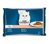 Gourmet Perle Pâtée Les filettines en Sauce 4 variétés pour Chat - Les 4 sachets de 85g