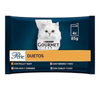 Purina Gourmet Perles Fines Feuilles Duo Nourriture pour Chat viandes délicates 12 x [4 x 85 g]