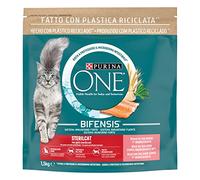 Purina ONE Bifensis Aliments pour Chat Stérilisé Adulte avec Saumon et Céréales 6 Sacs de 1,5 kg