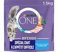 PURINA ONE | BIFENSIS | Chat Adulte à l'appétit difficile | Croquettes | Stimule l'appétit du Chat, Haute digestibilité| Goût savoureux au Cabillaud, à la Truite | Sac | Lot de 6 x 1,5 Kg