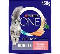 PURINA ONE | BIFENSIS | Chat Adulte | Renforce le système immunitaire, l'équilibre du microbiome et aide à maintenir un système urinaire sain | Croquettes | au Saumon | Sac | Lot de 10 x 450 Kg