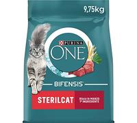 PURINA ONE | BIFENSIS | Chat Adulte Stérilisé | Croquettes | Aide à maintenir un système immunitaire fort | Au Bœuf et Céréales Complètes | Sac | 9,75Kg