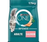2x9,75kg PURINA ONE Adulte saumon, céréales complètes - Croquettes pour chat