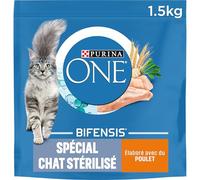 PURINA ONE Bifensis Chat Stérilisé | Croquettes Au Poulet pour Chats Adultes | Sac de 1,5kg | Lot de 6