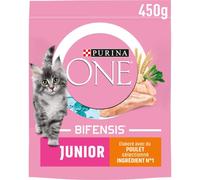 PURINA ONE Bifensis Junior - Croquettes pour Chaton au Poulet - 450 g | Croquettes Chaton Saveur Poulet - Soutient la croissance saine et fonctions vitales, chatte en gestation - Santé Chaton