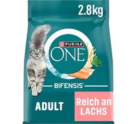 PURINA One BIFENSIS Lot de 4 boîtes de Nourriture sèche Riche en Saumon pour Chat (4 x 2,8 kg)