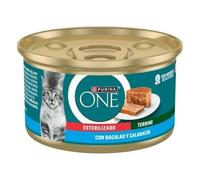 Purina ONE Bifensis Nourriture Humide pour Chat stérilisé Adulte avec morue, 12 boîtes de 85 g