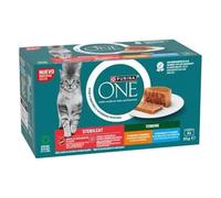 Purina ONE Bifensis Nourriture Humide pour Chat stérilisé Adulte avec Poulet et Carotte, 12 Paquets de 4 boîtes de 85 g - 48 boîtes
