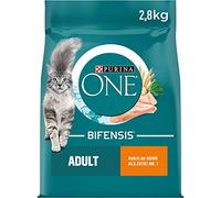 PURINA ONE BIFENSIS Nourriture sèche pour Chat Adulte Riche en Poulet Lot de 4 (4 x 2,8 kg)