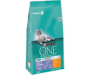 Purina ONE bifensis pleaje et Boules de Poils Poulet et céréales 6 x 1,5 kg
