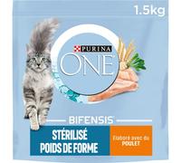 Purina One Croquettes Poids de Forme Chat stérilisé Poulet & Blé 1,5 kg