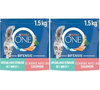 PURINA ONE | BIFENSIS | Spécialement formulé pour répondre aux Besoins nutritionnels du Chat de 7 Ans et Plus| Aide à Soutenir Les Fonctions vitales, la réparation cellulaire | Saumon | Sac | 1,5Kg