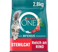 PURINA ONE BIFENSIS STERILCAT Lot de 4 croquettes sèches pour Chats stérilisés, Riches en bœuf, 4 x 2,8 kg