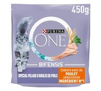 PURINA ONE Chat Pelage&Boules de Poils Poulet 450g