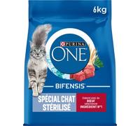 Purina One - Croquettes au Bœuf et Blé pour Chat Stérilisé - 6Kg