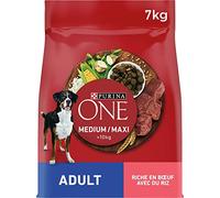 PURINA ONE Croquettes au boeuf et au riz Medium / Maxi > 10 kg - Pour chien adulte de moyenne et grande taille - 7 kg