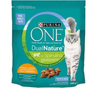 Purina ONE DualNATURE Croquettes Chat Adulte Riche en Poulet et spiruline Naturelle - 400 g
