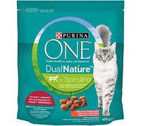 PURINA ONE DualNATURE Croquettes chat stérilisé riche en boeuf et avec spiruline naturelle - 400 g
