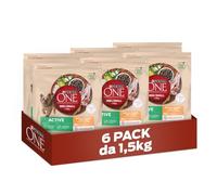 Purina One Mini <10 kg Active Croquettes avec Poulet et Riz, 6 boîtes de 1,5 kg