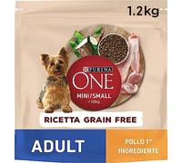 Purina One Mini < 10 kg - Nourriture pour Petit Chien Grain Free avec Poulet, 6 Sacs de 1,2 kg