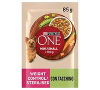 Purina One Mini contrôle du Poids Humide pour Chien, Carottes et Pois, 26 enveloppes de 85 g