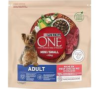 PURINA ONE MINI <10kg Delicate | Croquettes au Saumon avec du Riz pour Chiens Adultes de Petite Taille | Digestion Sensible | Sac de 1,5 kg | Lot de 6