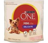PURINA ONE Mini Delicate - Croquettes au saumon avec du riz - Pour chien de petite taille à la digestion sensible - 1,5 kg
