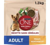 PURINA ONE Mini/Small <10kg Sans Céréales Croquettes au Poulet | Chiens Adultes de Petite Taille | Sac de 1,2kg