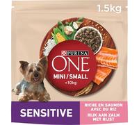 PURINA ONE My Dog is Delicate au Saumon avec du Riz 1,5 kg Croquettes pour Petit Chien - Lot de 6