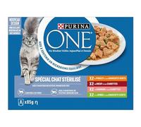 Purina one - spécial chat stérilisé - effilés en sauce : boeuf, poulet, saumon, dinde (8x85g)
